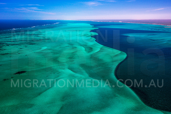 Aerial Ningaloo Reef Fringing Sand Bank