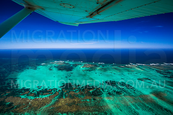 Ningaloo Reef Aerial with Plane